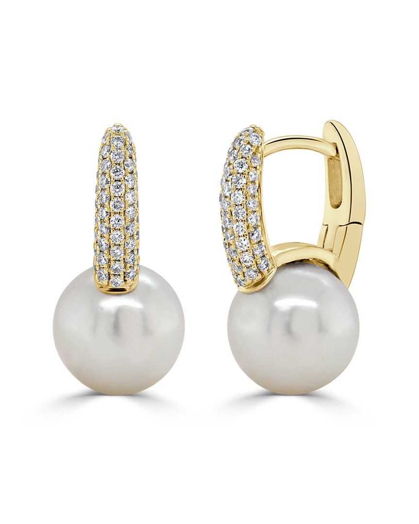 Sabrina Designs 14k 0.32 Ct. Tw. Diamond & Pearl Dangle Earrings