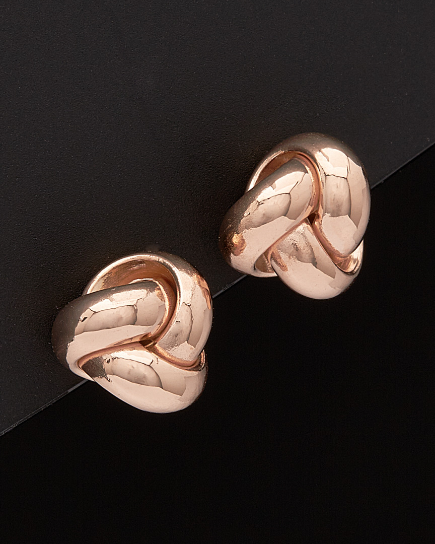 Italian Gold 14k Italian Rose Gold Love Knot Studs