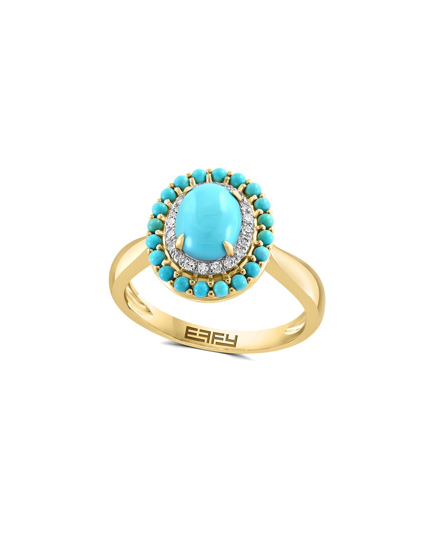 Effy Fine Jewelry 14K 1.25 ct. tw. Diamond & Turquoise Ring