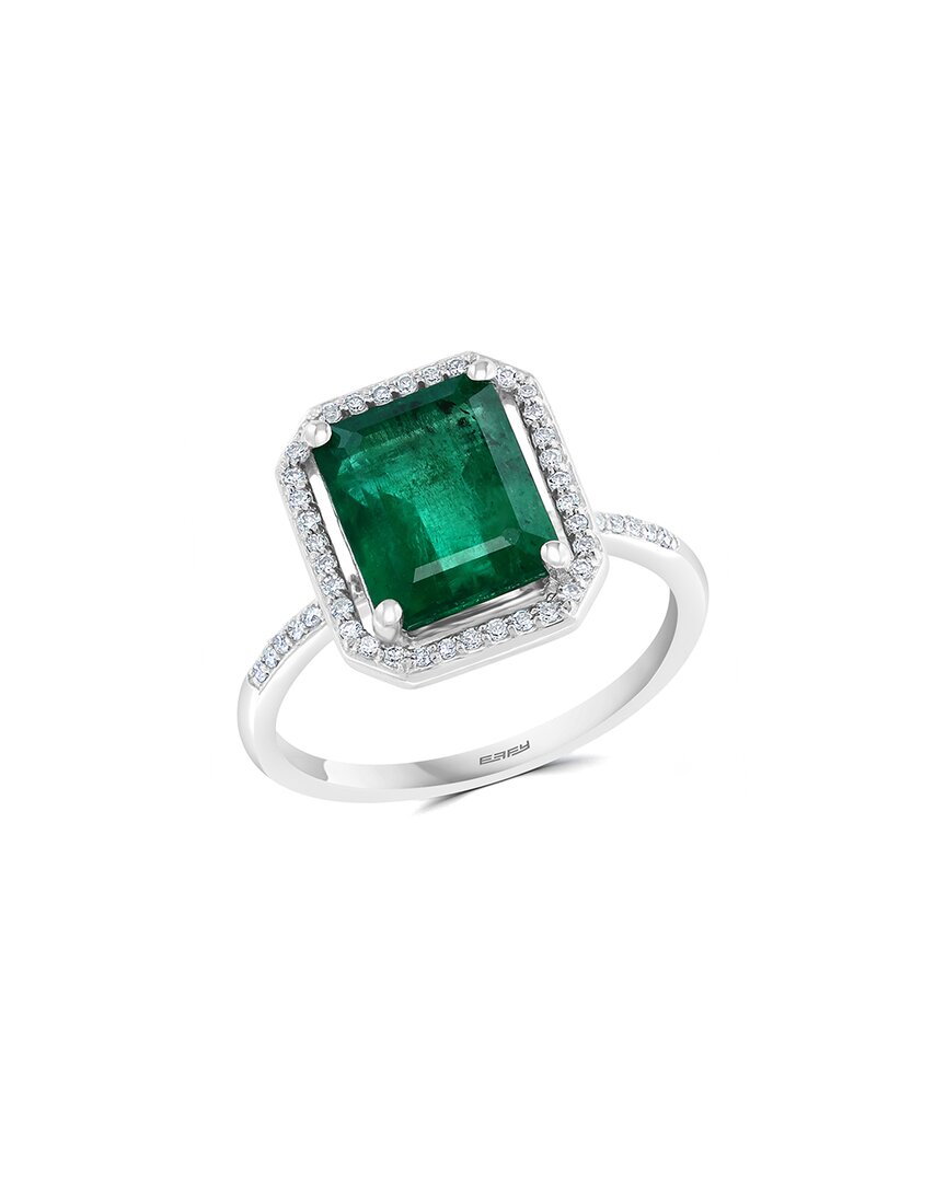 Effy Fine Jewelry 18k 3.11 Ct. Tw. Diamond & Emerald Ring
