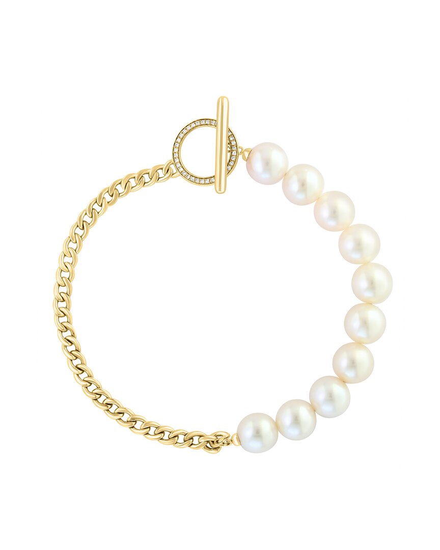Effy Fine Jewelry 14K 0.10 ct. tw. Diamond & 8mm Pearl Bracelet