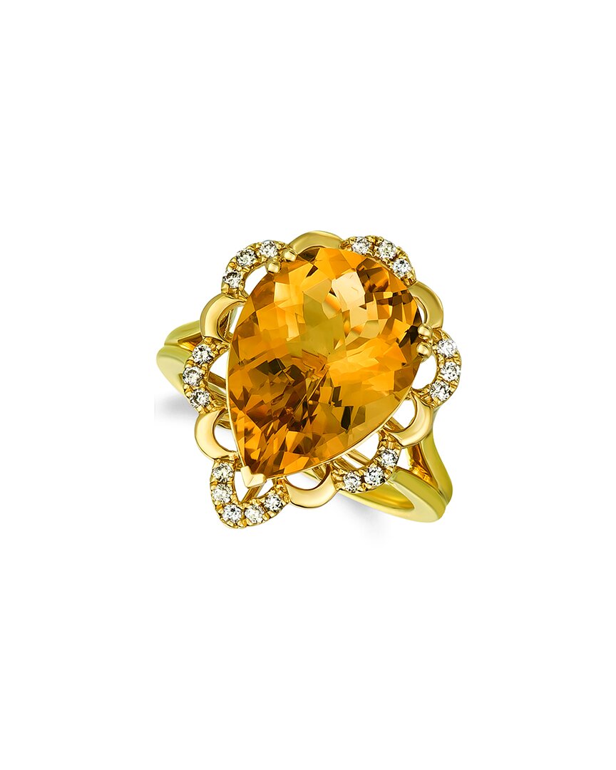 Le Vian Vivids 14k 6.26 Ct. Tw. Diamond & Citrine Ring