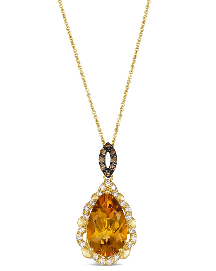 Le Vian 14k 5.50 Ct. Tw. Diamond & Citrine Pendant