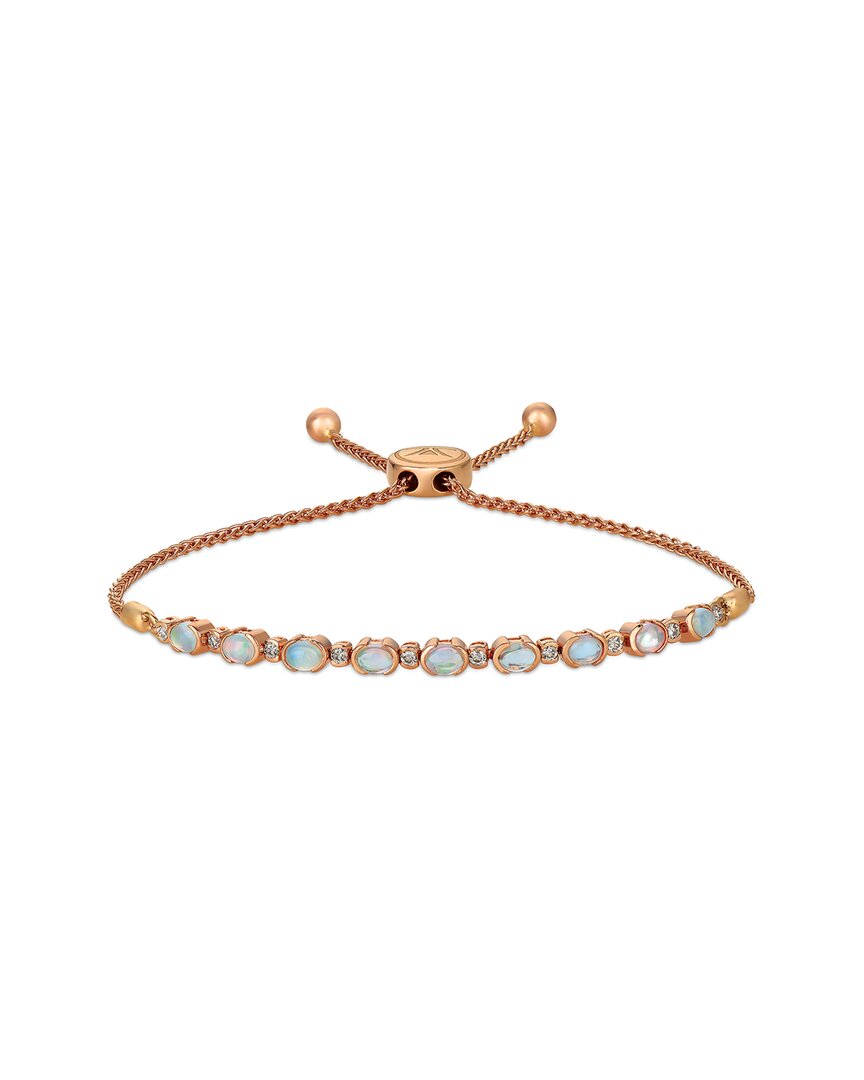 Le Vian 14k Rose Gold 1.11 Ct. Tw. Diamond & Opal Bolo Bracelet