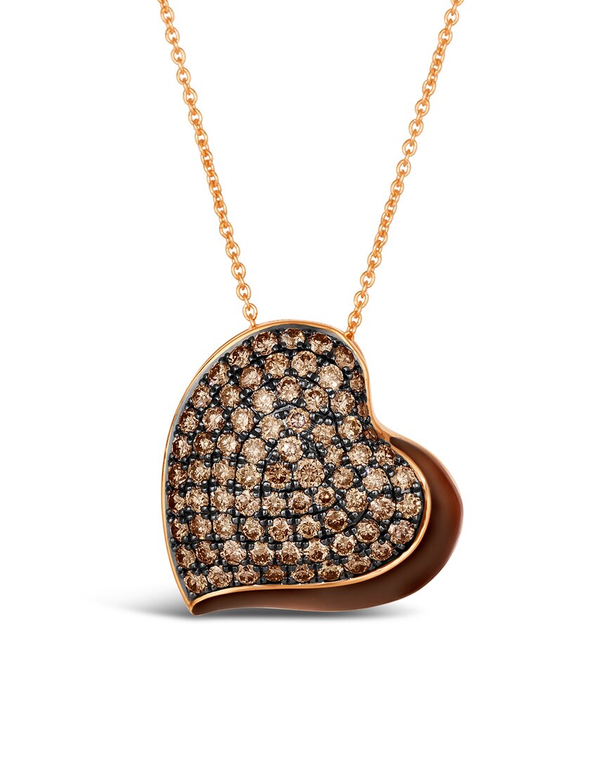 Le Vian Godiva 14k Rose Gold 0.09 Ct. Tw. Diamond & Enamel Pendant