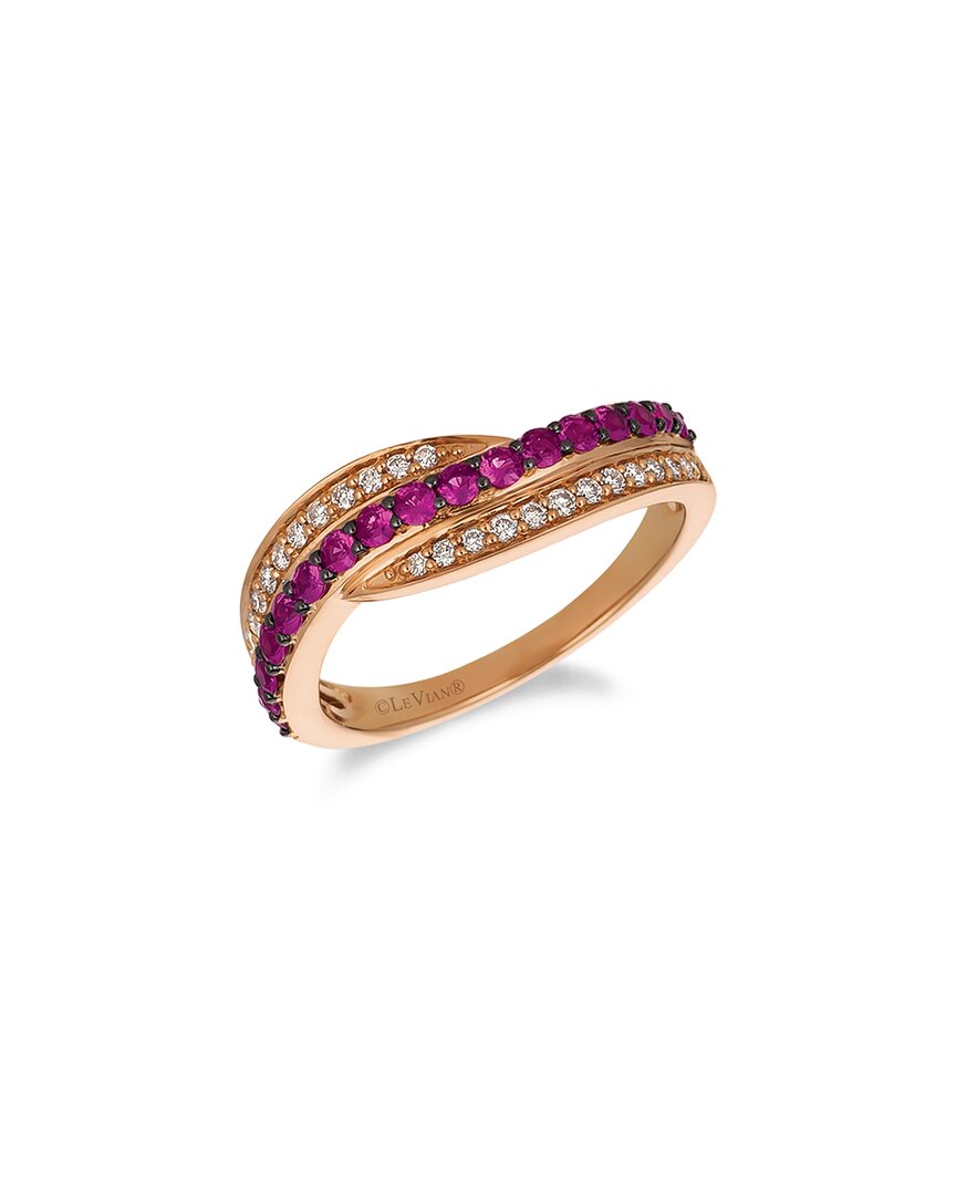 Le Vian 14k Rose Gold 0.61 Ct. Tw. Diamond & Passion Ruby Cocktail Ring