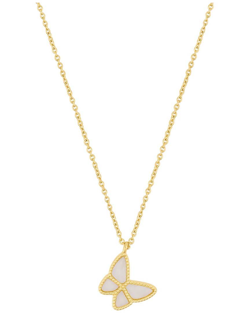 Adornia 14k Gold Plated White Butterfly Necklace