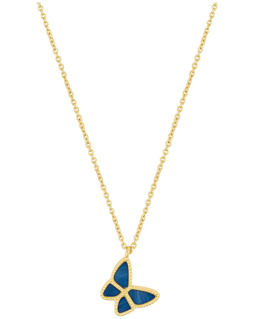 Adornia 14k Gold Plated Blue Butterfly Necklace