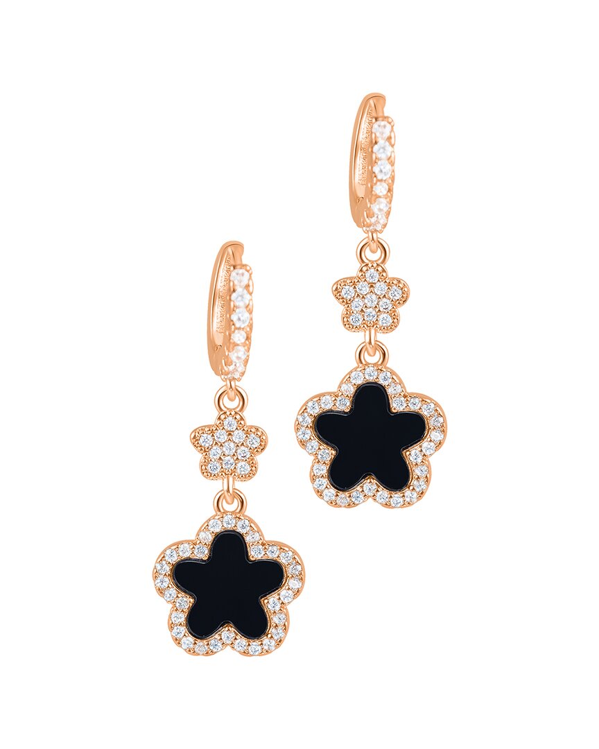 Adornia Gold Cubic Zirconia White Clover Earrings
