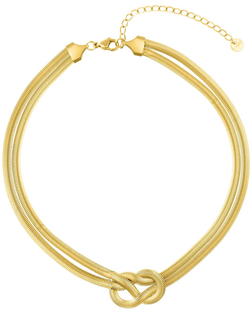 Adornia Tarnish Resistant 18k Gold Plated Adjustable Knot Collar Necklace