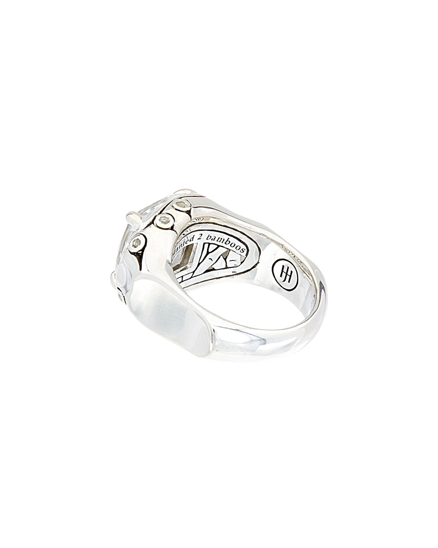 Shop John Hardy Bamboo Silver White Topaz Ring In Nocolor