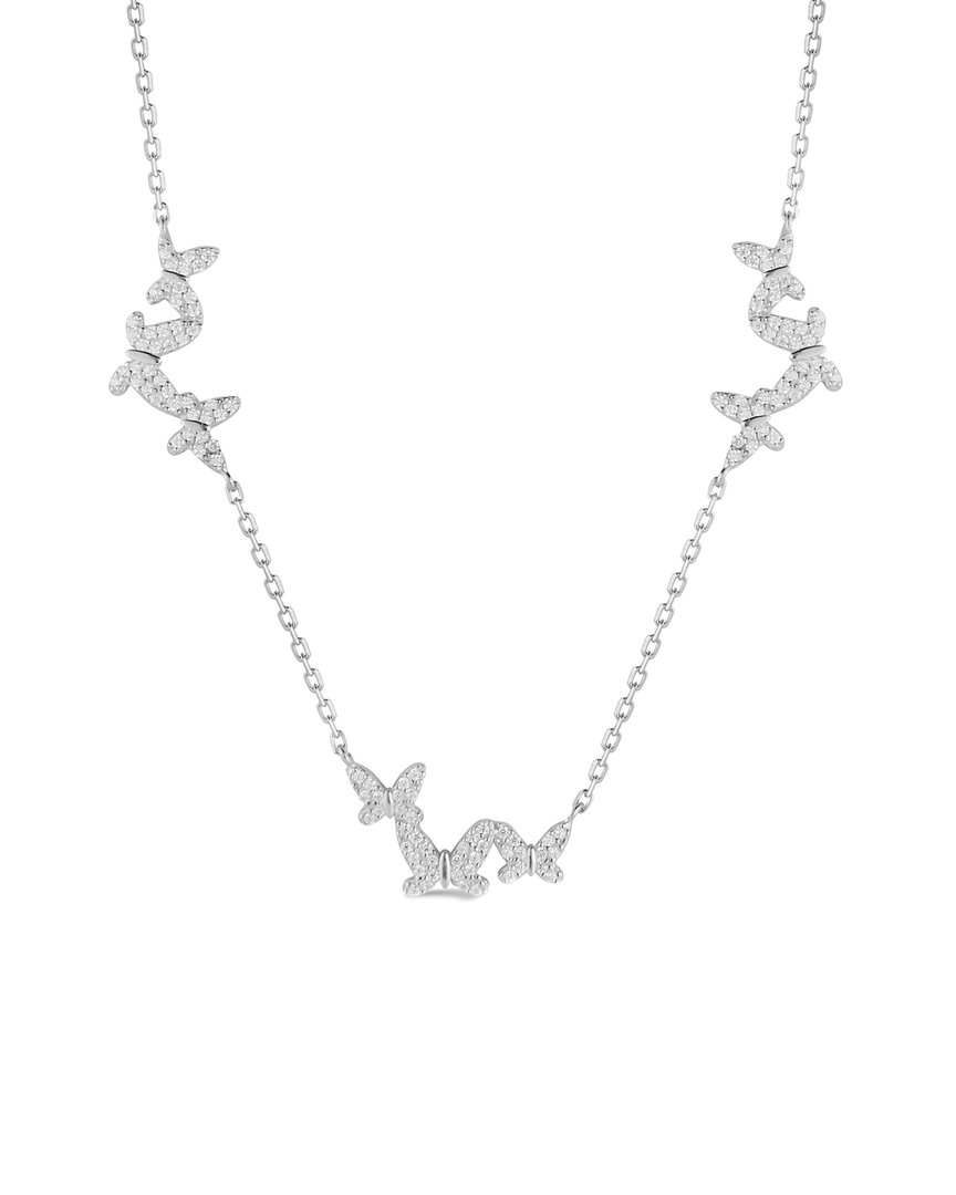 Glaze Jewelry Silver Layered Butterfly Necklace