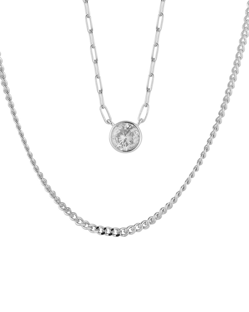 Glaze Jewelry Silver Cz Layered Necklace