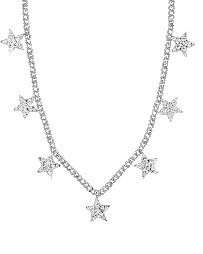 Glaze Jewelry Silver Cz Star Charm Necklace