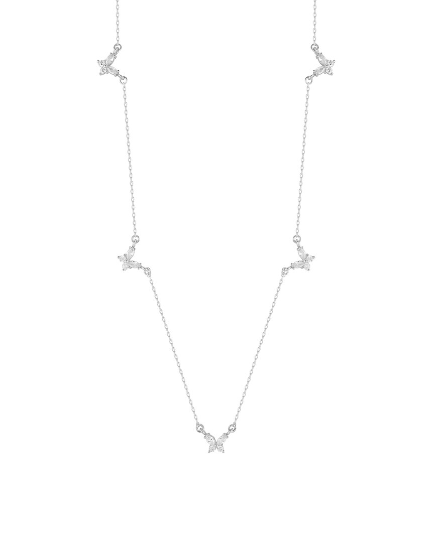 Shop Glaze Jewelry Silver Cz Butterfly Collar Necklace