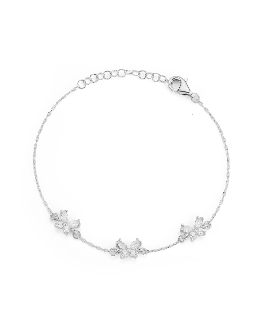 Glaze Jewelry Cubic Zirconia Butterfly Station Necklace