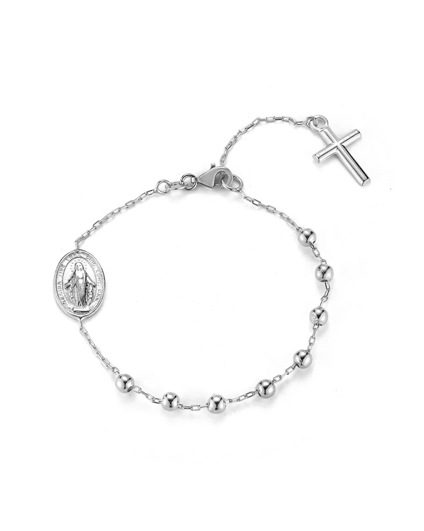 Glaze Jewelry Silver Rosary Bracelet In Metallic