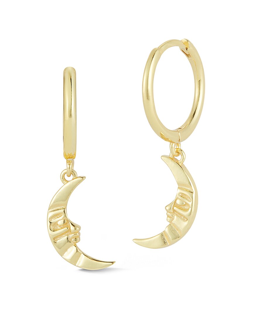 Glaze Jewelry Silver Moon Huggie Earrings In Gold