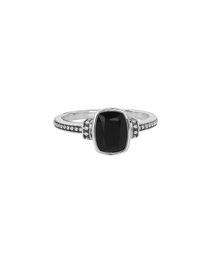 Tiramisu Silver 1.30 Ct. Tw. Balck Onyx Ring
