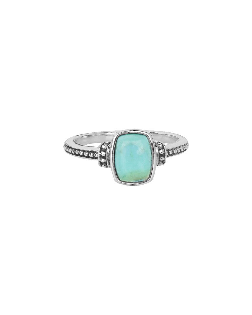 Tiramisu Silver 1.40 Ct. Tw. Blue Mohave Turquoise Ring