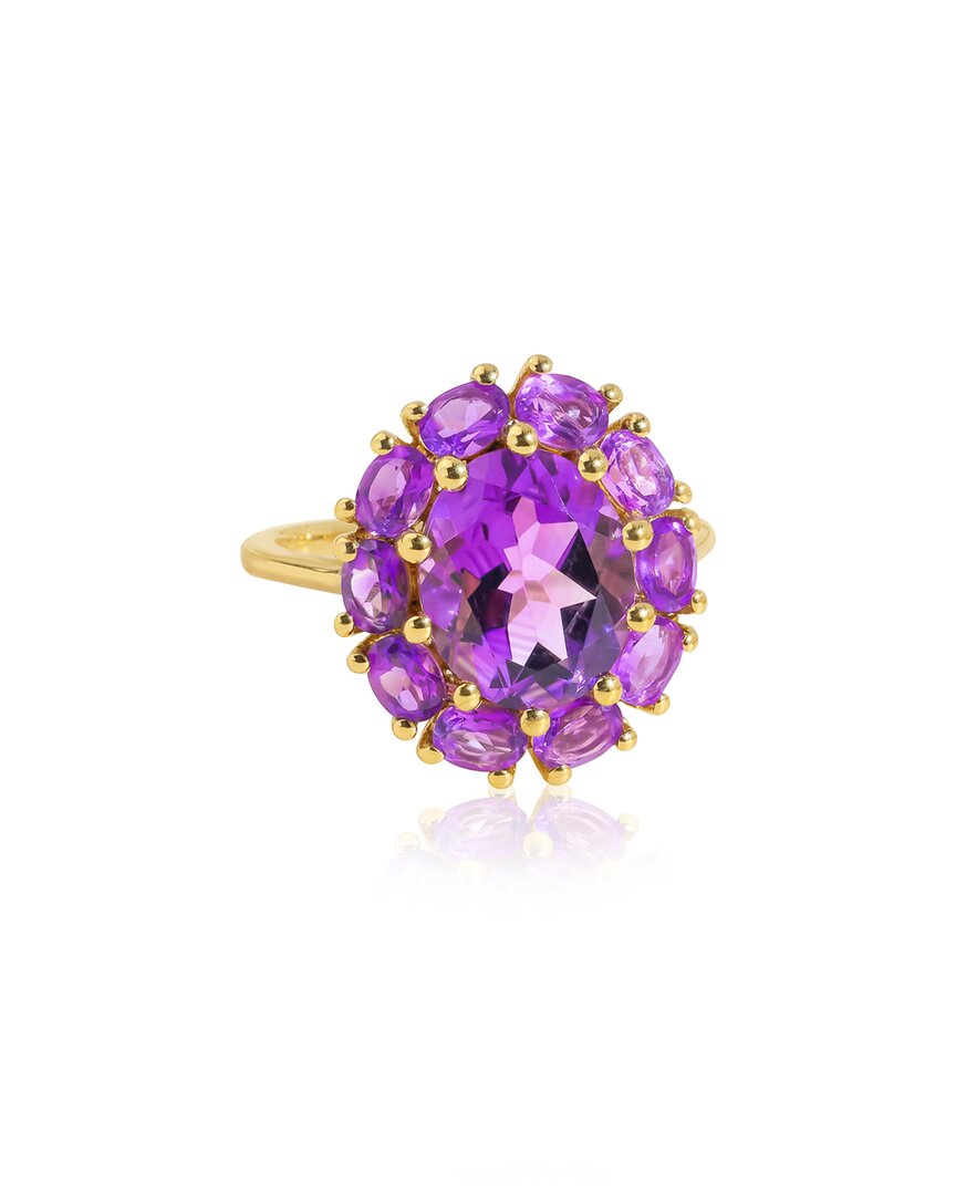 Tiramisu 14k Over Silver 4.78 Ct. Tw. Amethyst Ring