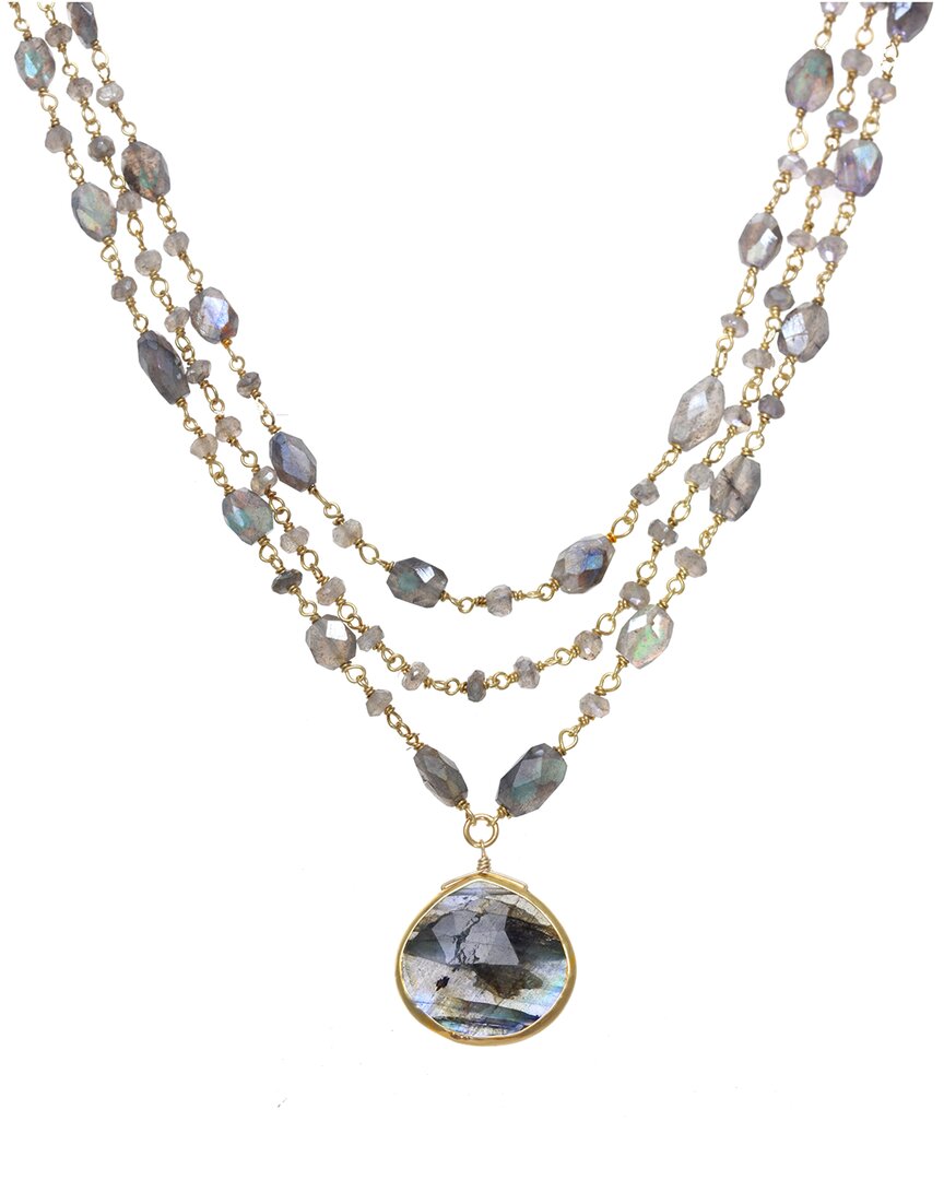 Rachel Reinhardt 14k Over Silver Labradorite Layered Necklace