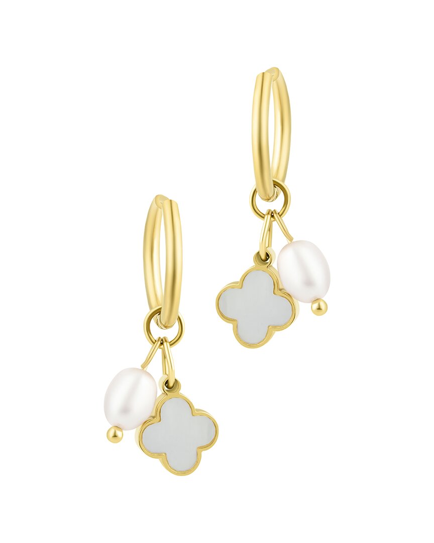 Adornia Freshwater Pearl & 8-9mmmm Pearl 18k Plated Earrings