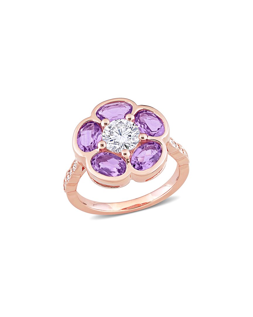 Rina Limor Rose Gold Plated 3.06 Ct. Tw. Diamond & Purple Topaz Ring
