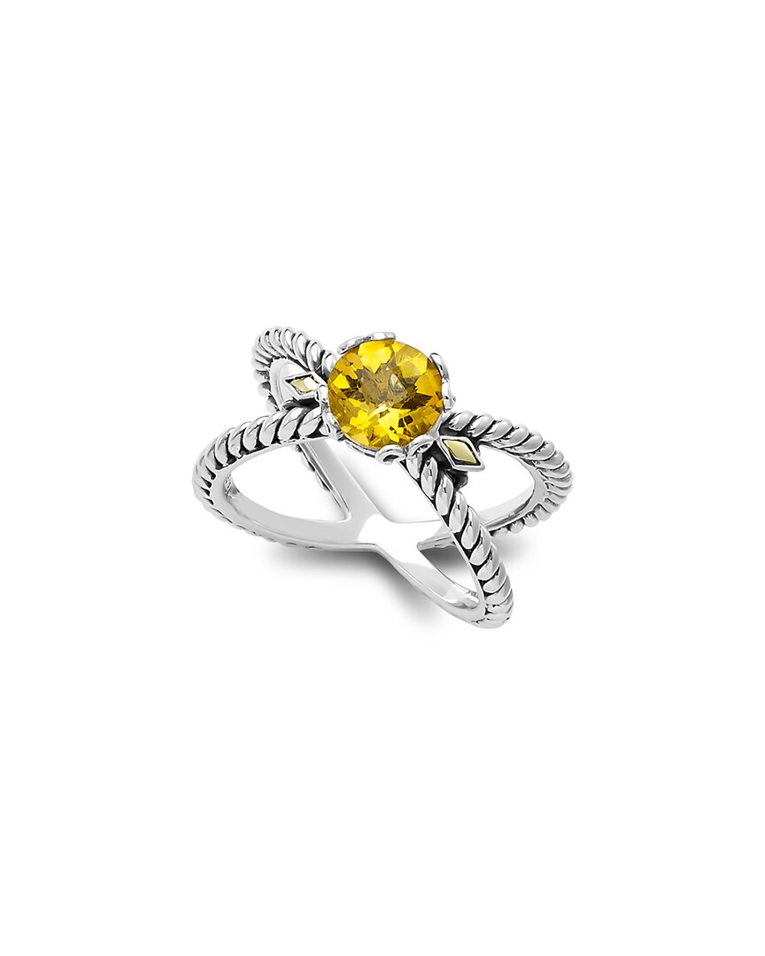 Samuel B. 18k & Silver 1.30 Ct. Tw. Citrine X Ring