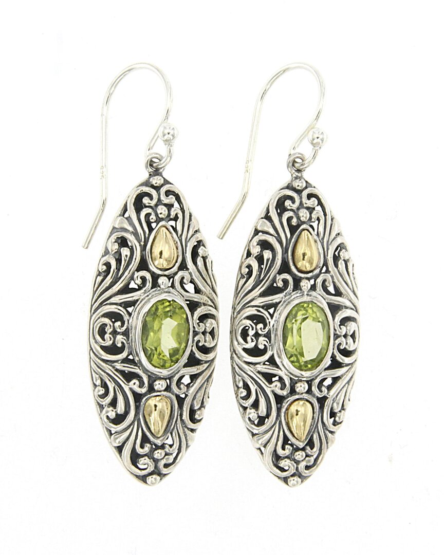 Samuel B. 18k & Silver 1.90 Ct. Tw. Peridot Earrings