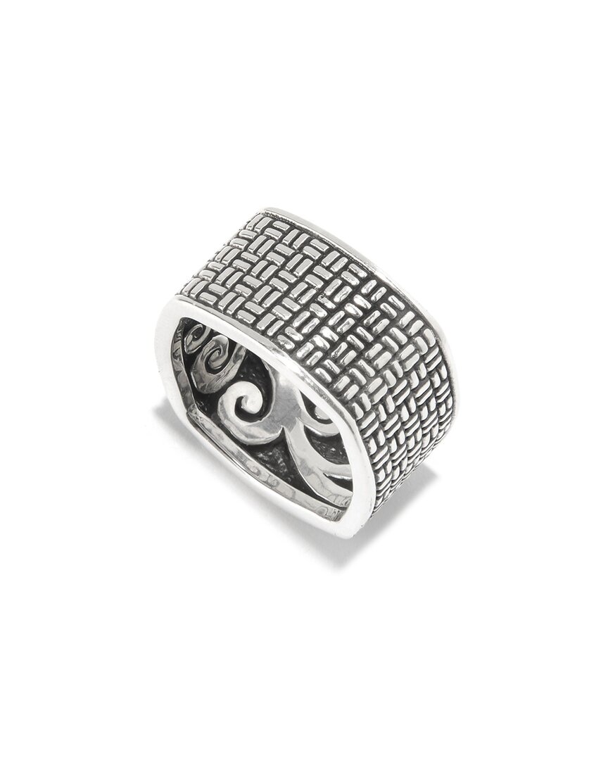 Samuel B. Silver Box Stitch Square Ring