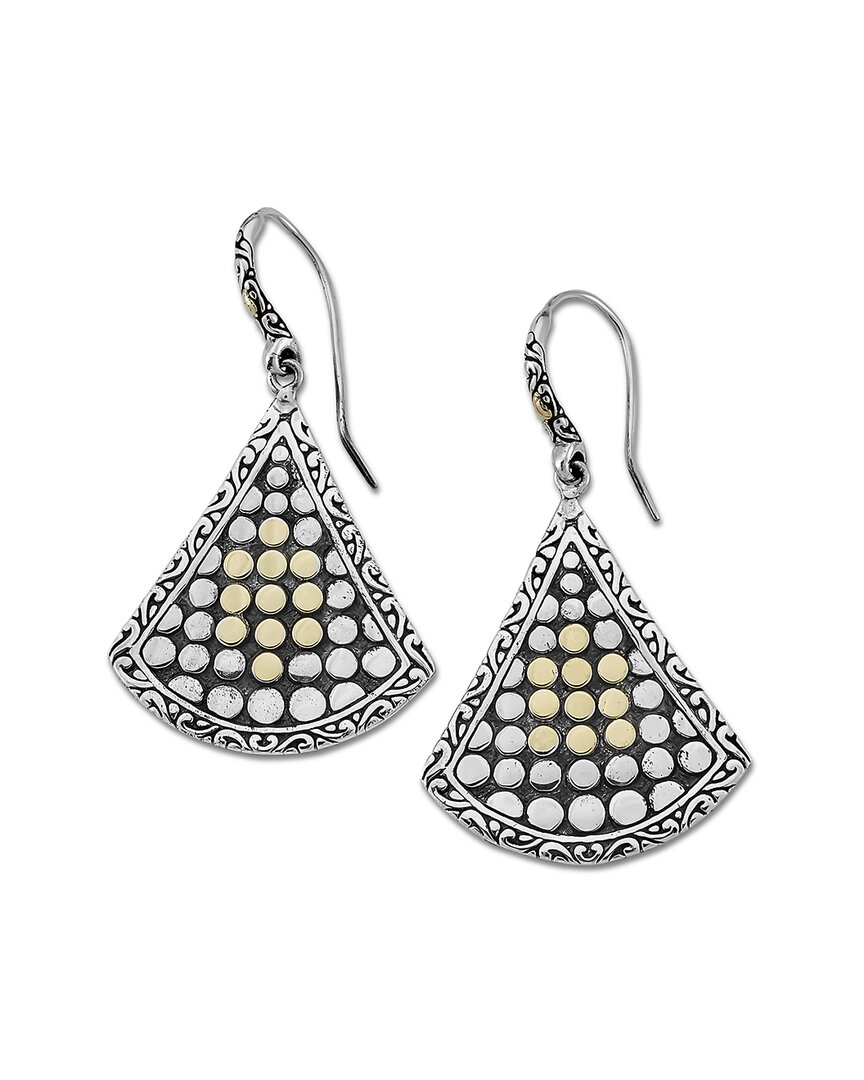 Samuel B. Sterling Silver & 18k Gold Dotted Fan Drop Earrings