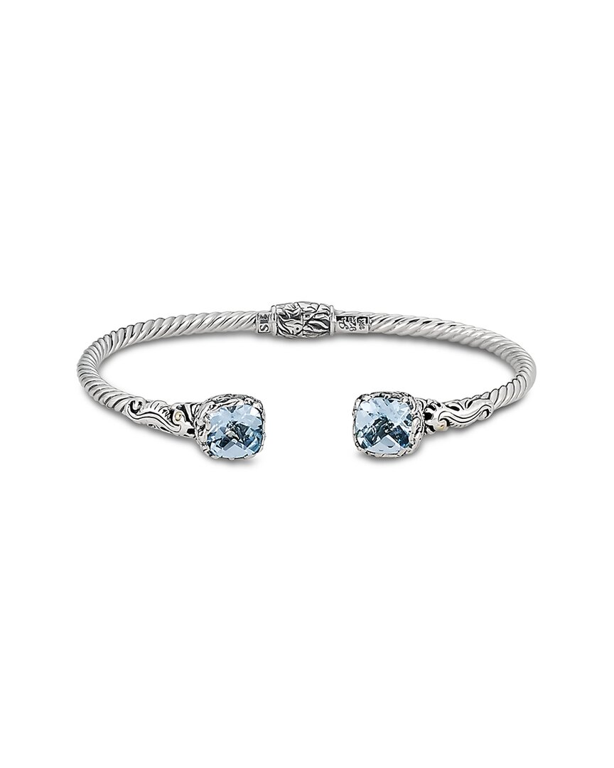 Samuel B. 18k & Silver 4.20 Ct. Tw. Blue Topaz Seahorse Bangle Bracelet