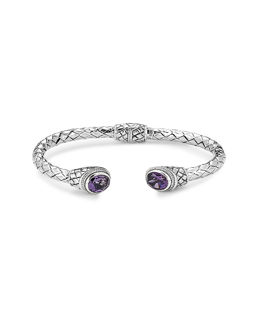 Samuel B. Silver 4.80 Ct. Tw. Amethyst Woven Bangle Bracelet