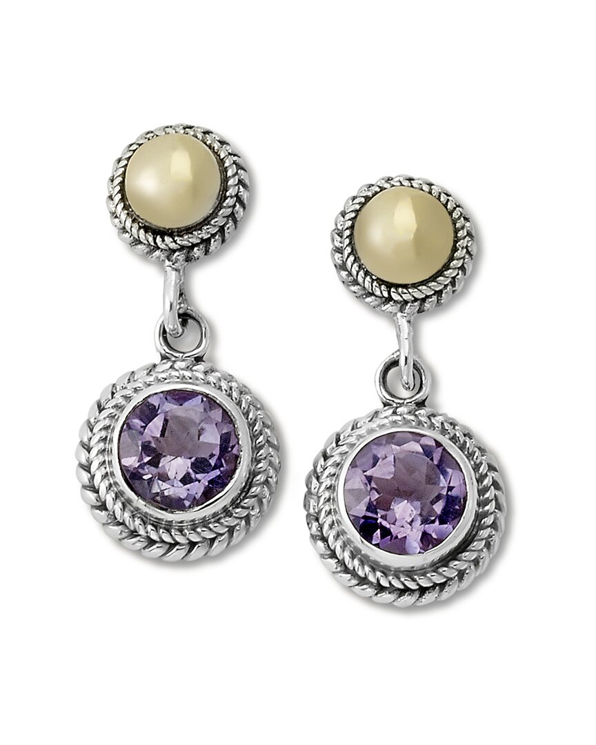Samuel B. Round Stone Drop Earrings