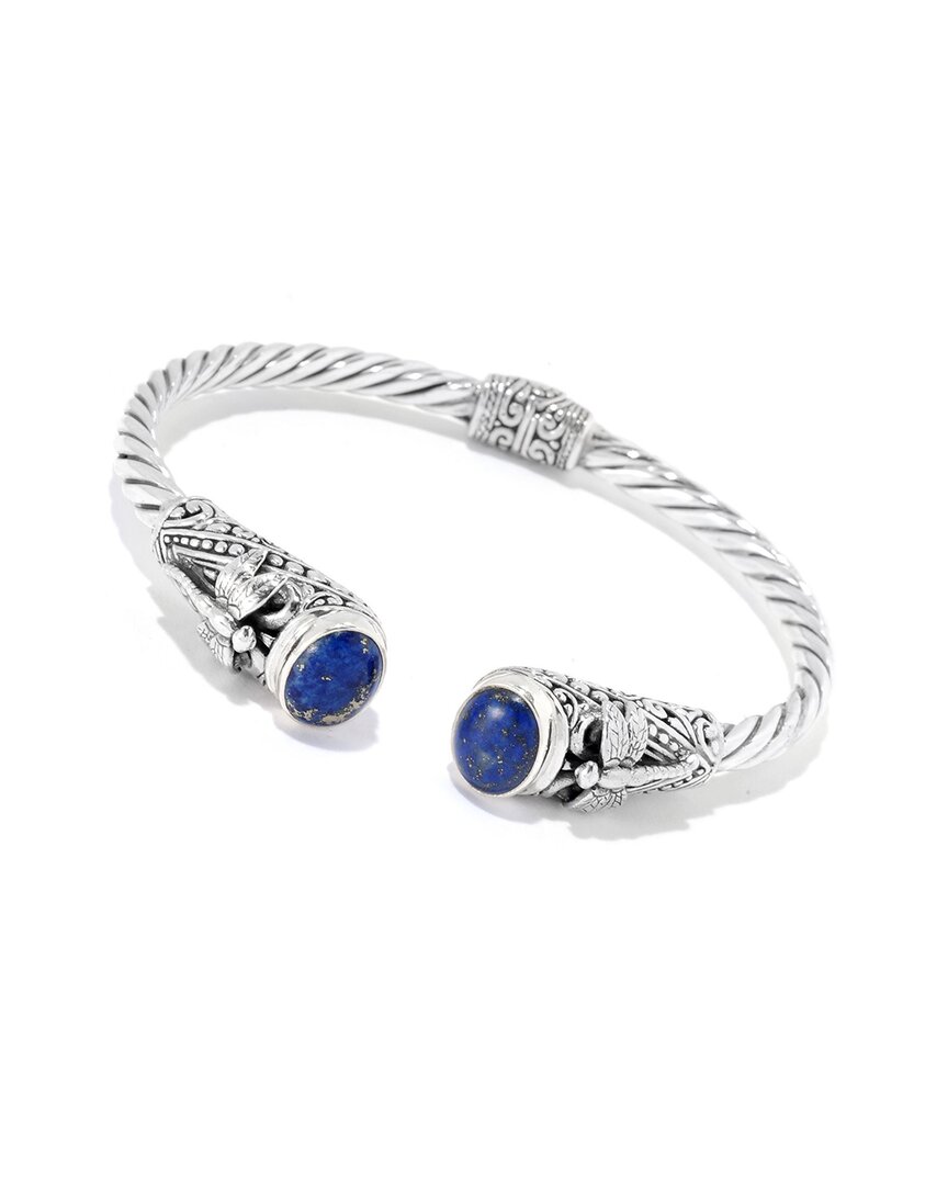 Samuel B. Silver 4.80 Ct. Tw. Lapis Dragonfly Bangle Bracelet