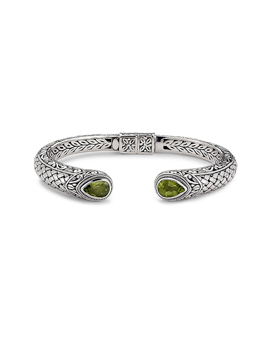 Samuel B. Silver 3.70 Ct. Tw. Peridot Woven Bangle Bracelet