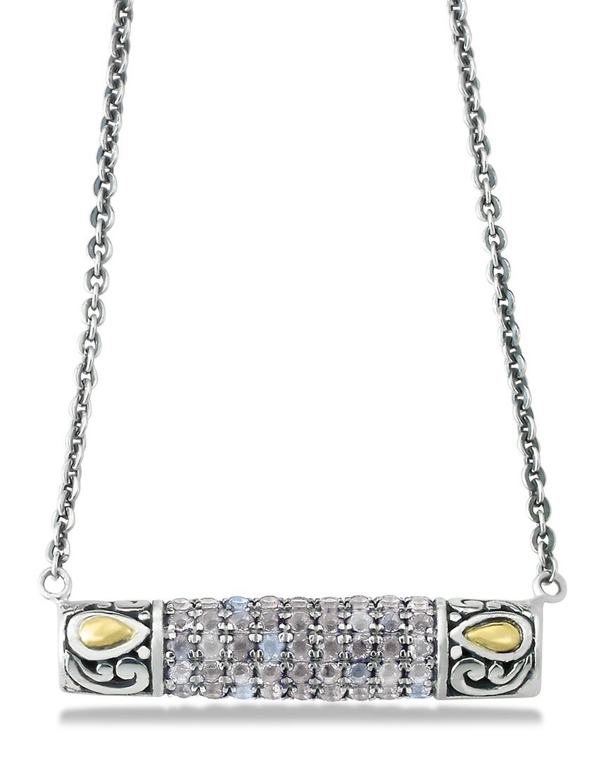 Samuel B. 18k & Silver 0.54 Ct. Tw. Rainbow Moonstone Necklace