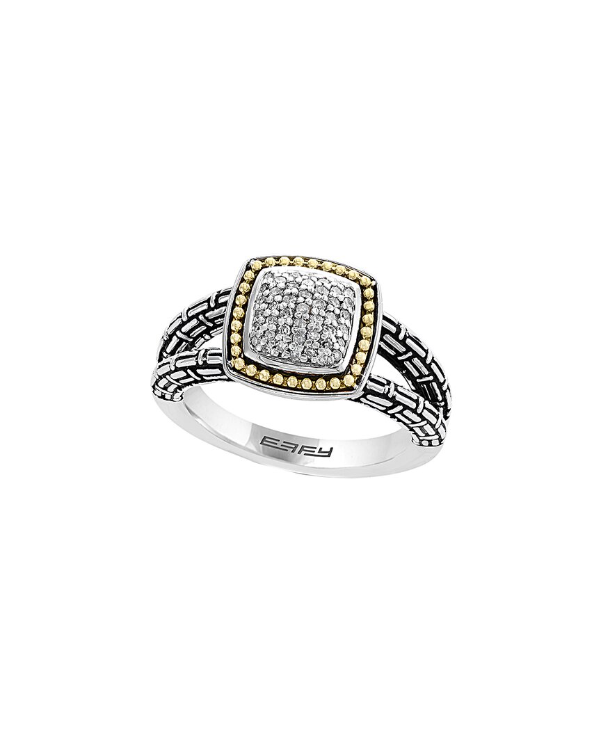 Effy Fine Jewelry 18k & Silver 0.18 Ct. Tw. Diamond Ring In Gold