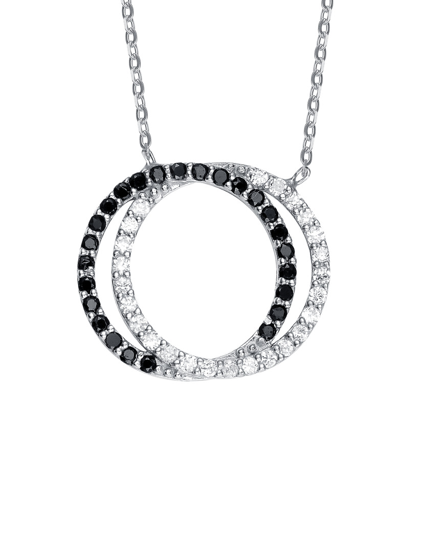 Genevive Silver Cz Interlocking Circle Necklace