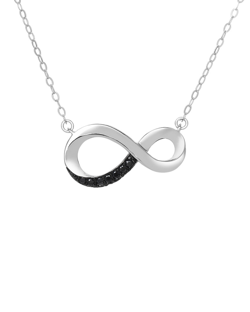 Genevive Silver Cz Infinity Necklace