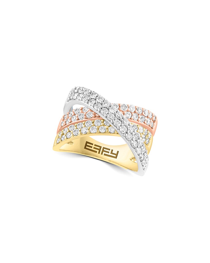 Effy Fine Jewelry 14k Tri-tone 1.33 Ct. Tw. Diamond Ring In Multi
