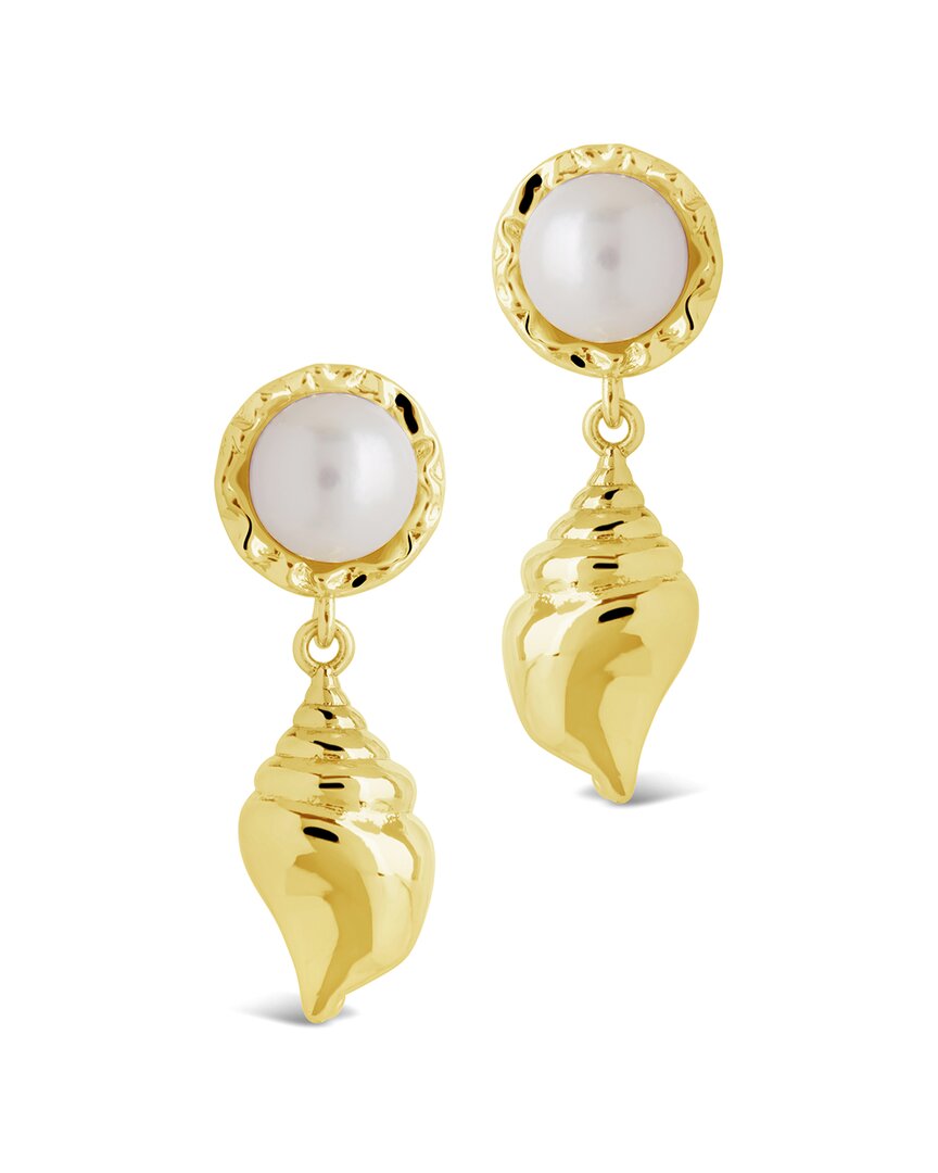 Sterling Forever Beverly Pearl Shell Drop Stud Earrings