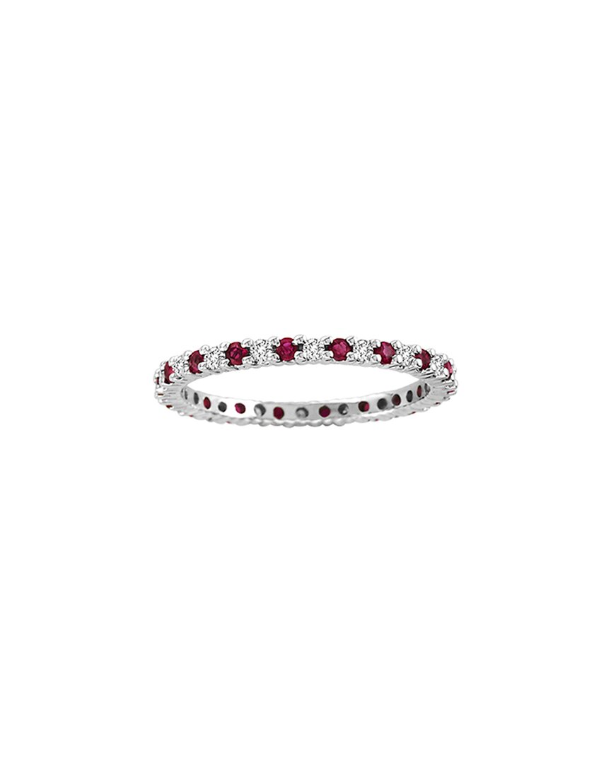 Diana M. Fine Jewelry 14k 0.55 Ct. Tw. Diamond & Ruby Eternity Ring In Metallic