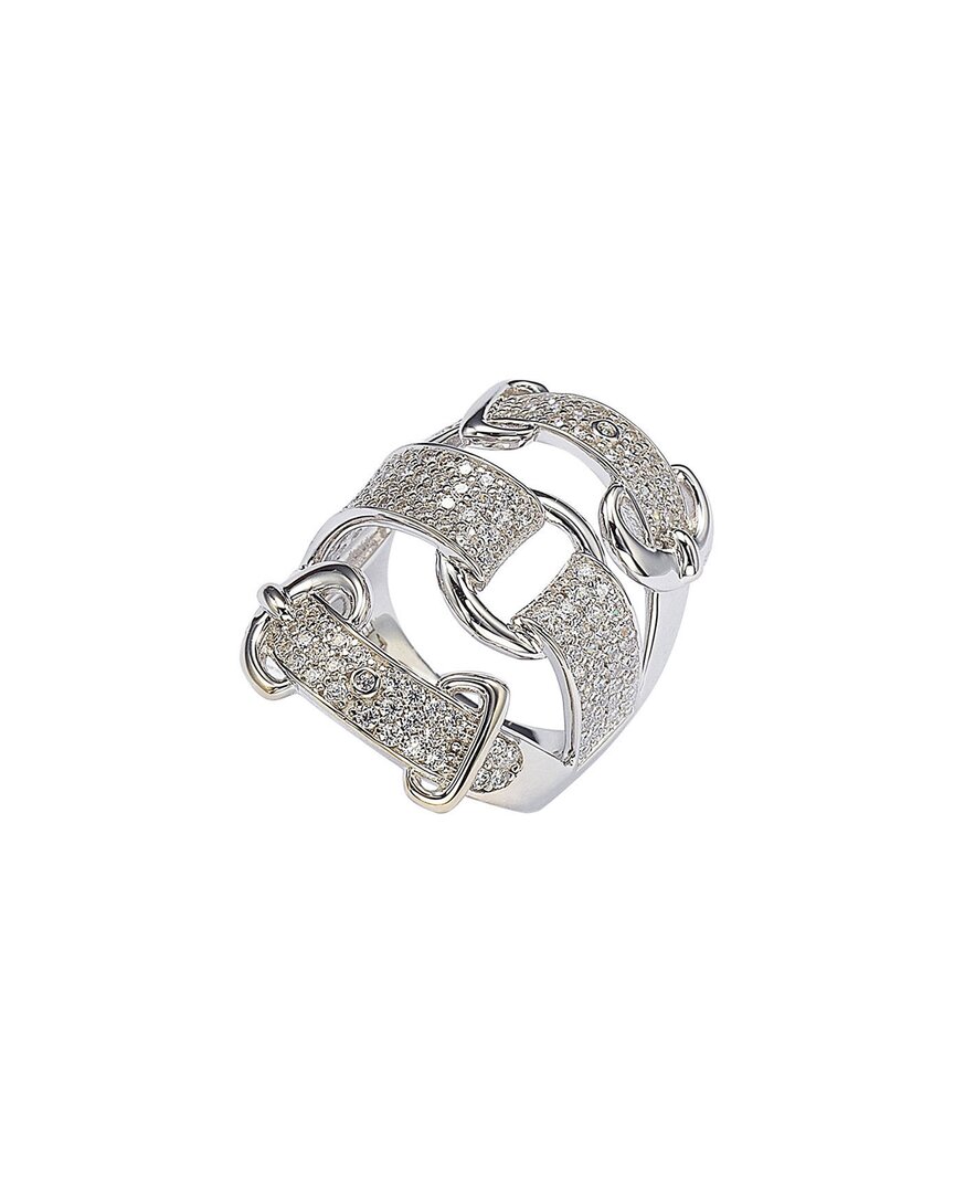 Suzy Levian Cz Jewelry Suzy Levian Silver Cz Buckle Ring