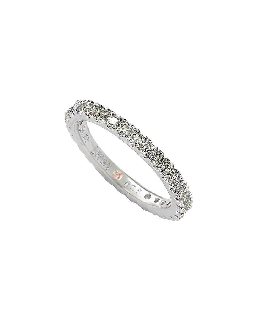 Suzy Levian Silver Cz Stackable Ring