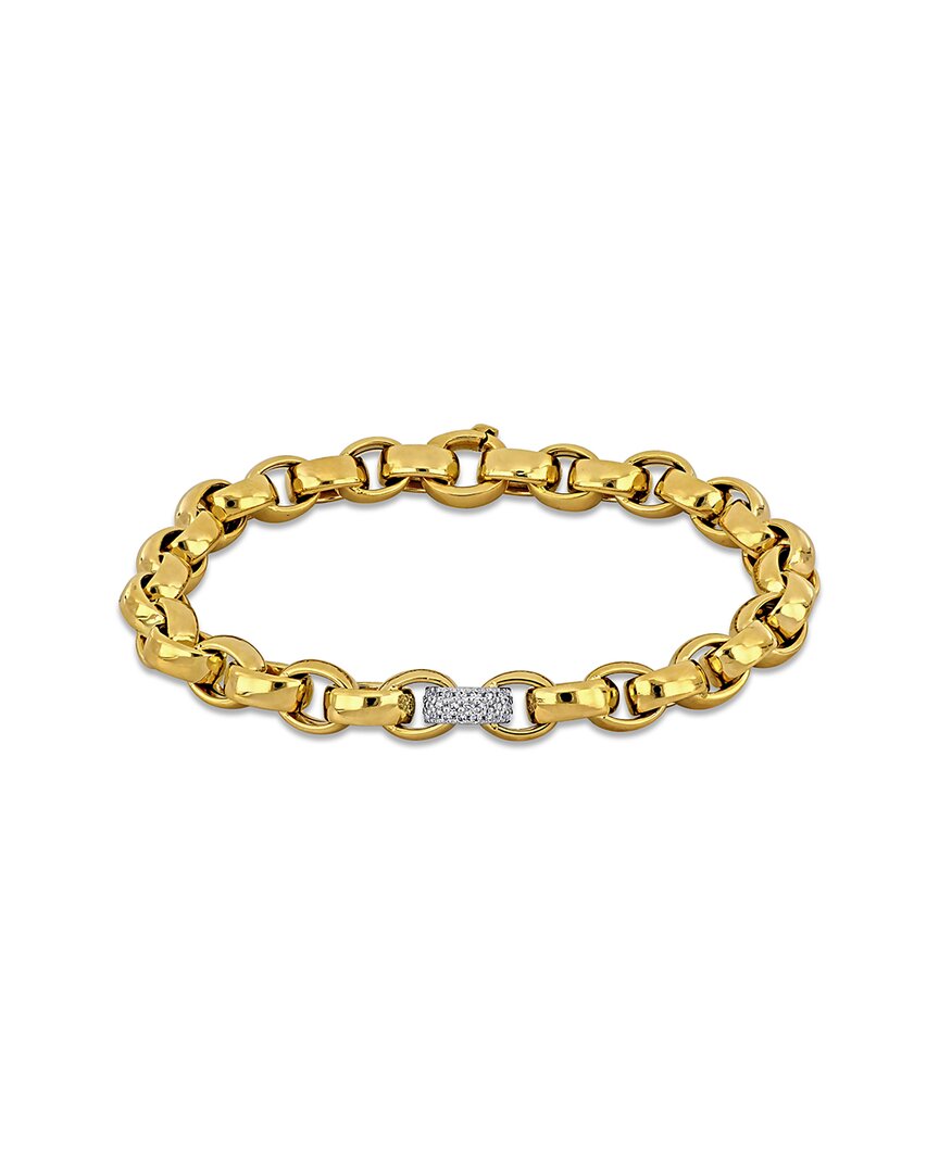 Rina Limor 14k Two-tone 0.26 Ct. Tw. Diamond Link Bracelet