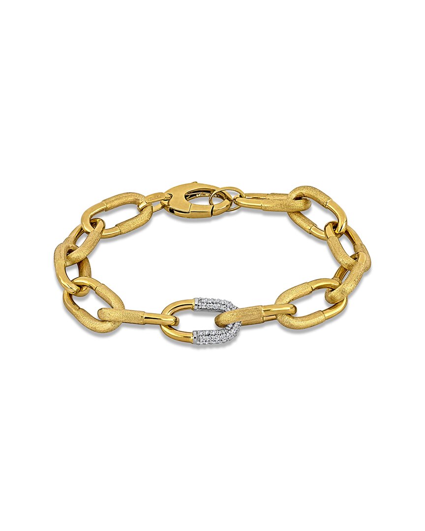 Rina Limor 14k Two-tone 0.73 Ct. Tw. Diamond Link Bracelet