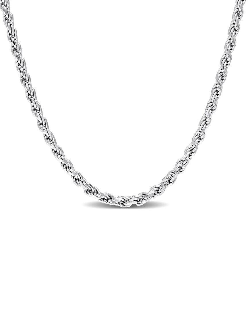 Italian Silver Rope Chain Necklace