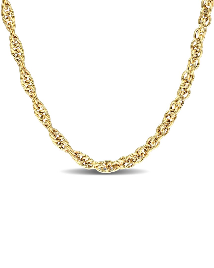 Shop Italian Silver 18k Over  Singapore Chain Necklace